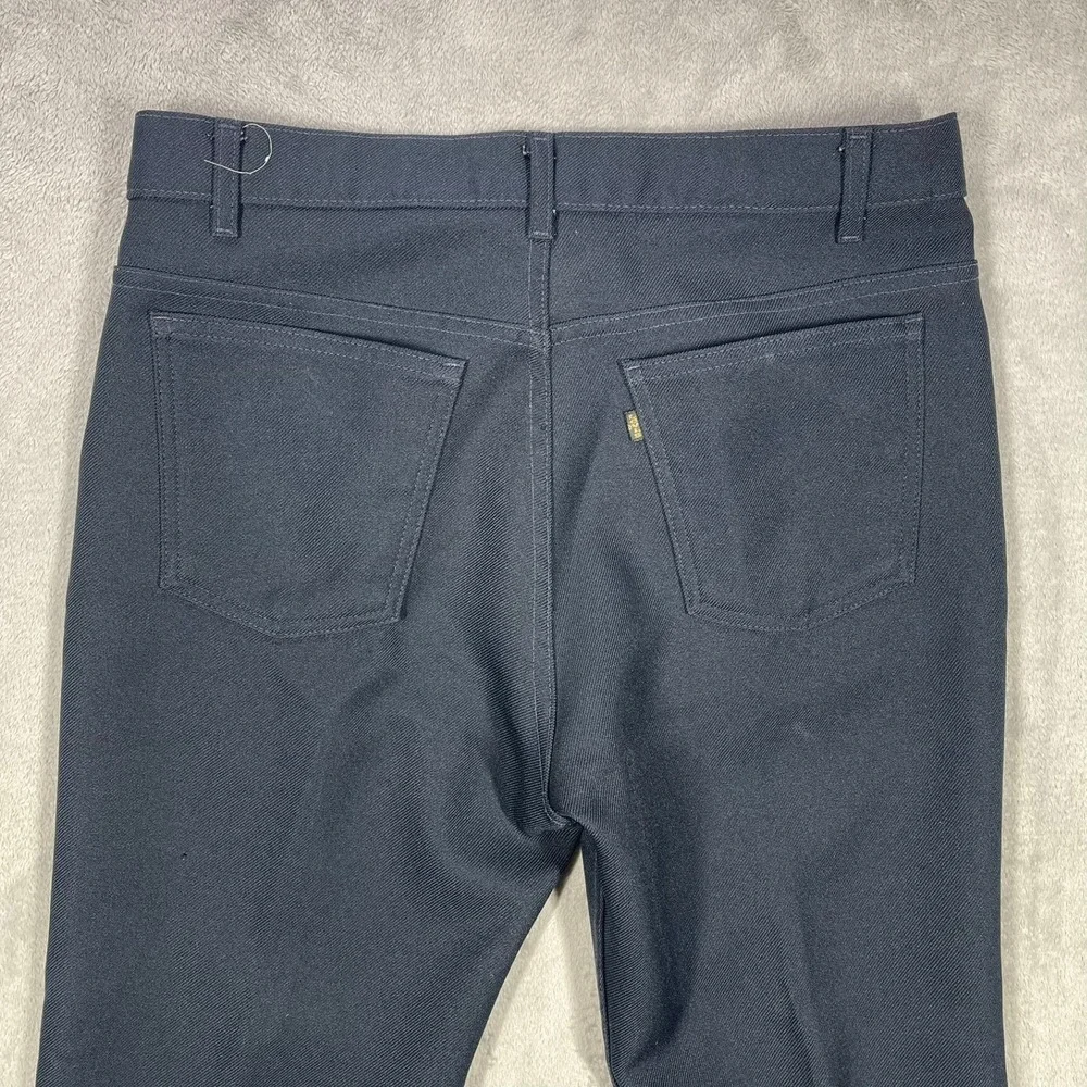 Levi's Boot Cut Dacron Polyester Pants Men 36(34)x30 Blue 517-6117 Vintage